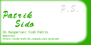 patrik sido business card