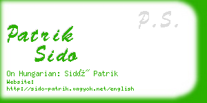 patrik sido business card